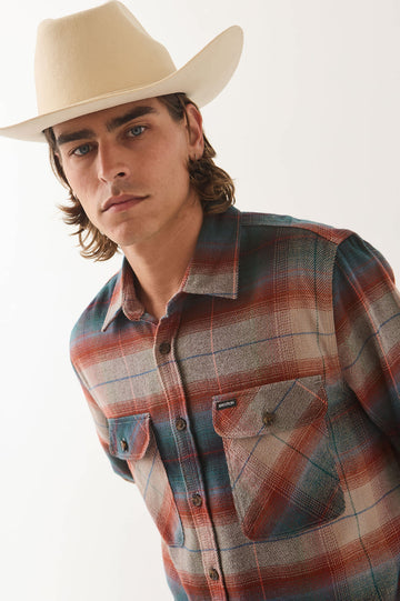 bowery flannel multi shadow kariertes herrenhemd brixton