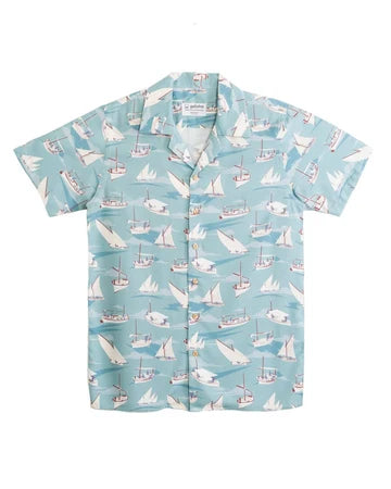 Vintage Aloha Hemd Herren Llaüt Motiv - blau
