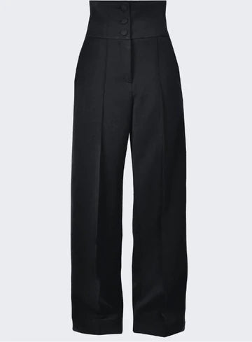 Bonny High Waist Marlenehose Schwarz – weite Damenhose