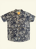 Mattersey Shirt – Vintage Herrenhemd in Navy mit Print