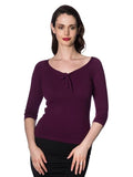 Pretty Illusion Vintage Top in aubergine