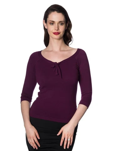 Pretty Illusion Vintage Top in aubergine
